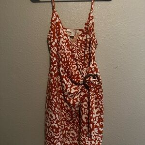 Forever 21 Vibrant Orange and White Mini Dress